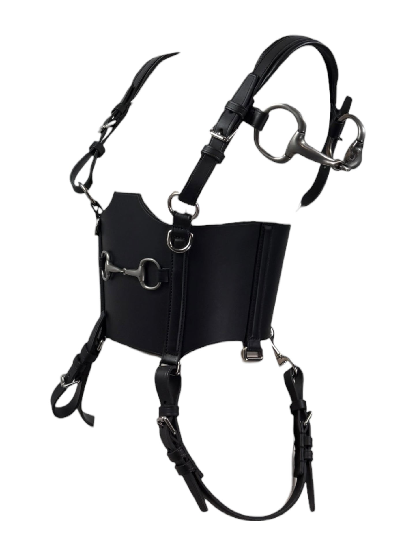 Gucci Alessandro Michele Fall 2021  Look 47 black leather harness