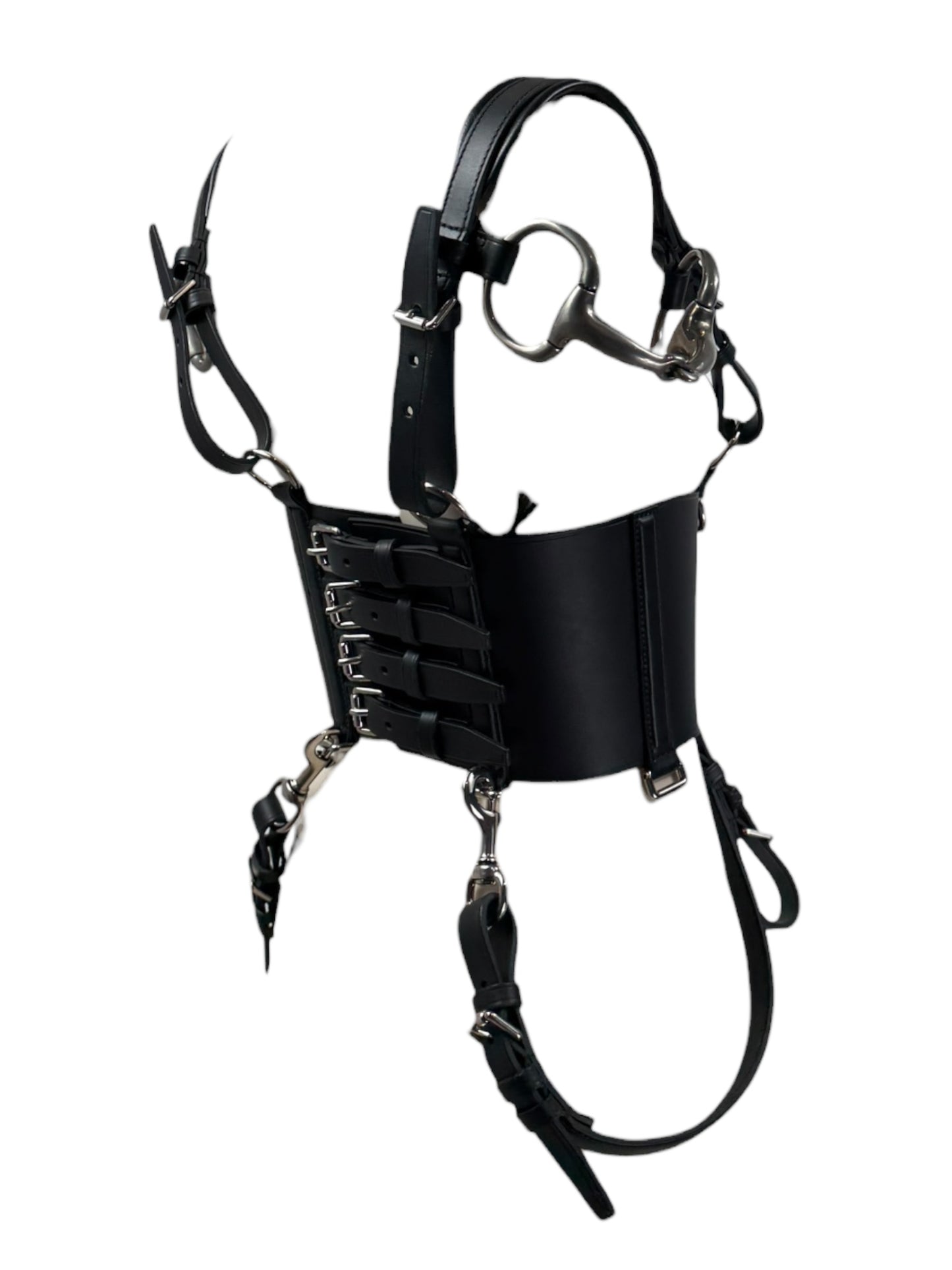 Gucci Alessandro Michele Fall 2021  Look 47 black leather harness