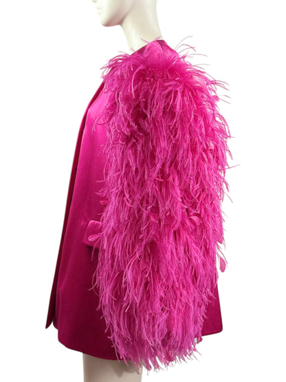 Gucci_Alessandro_Michele_Fall_2021_Look_76_Pink_satin_jacket_ostrich_feathers
