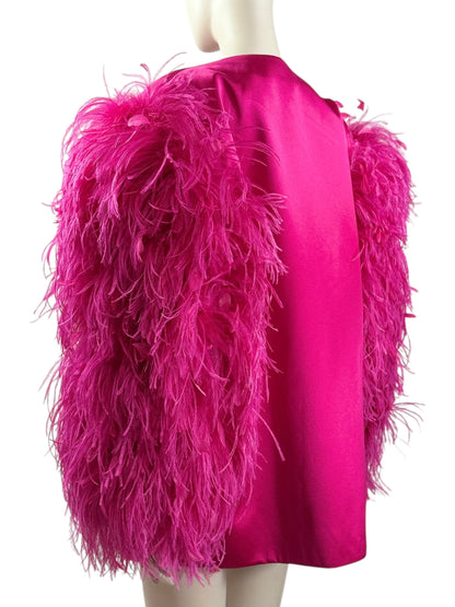 Gucci_Alessandro_Michele_Fall_2021_Look_76_Pink_satin_jacket_ostrich_feathers