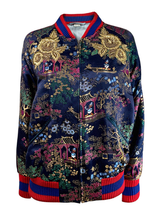 Gucci Alessandro Michele Menswear Spring 2017 Donald bombers jacquard