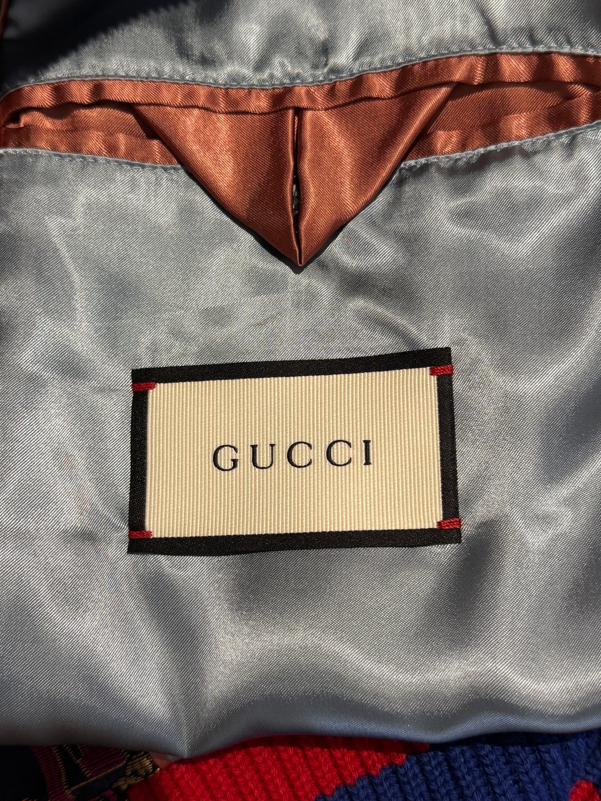 Gucci Alessandro Michele Menswear Spring 2017 Donald bombers jacquard
