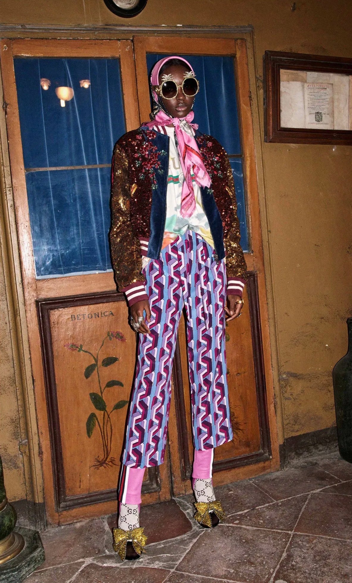 Gucci Alessandro Michele Prefall 2017 Look 14 Embellished bombers crystal