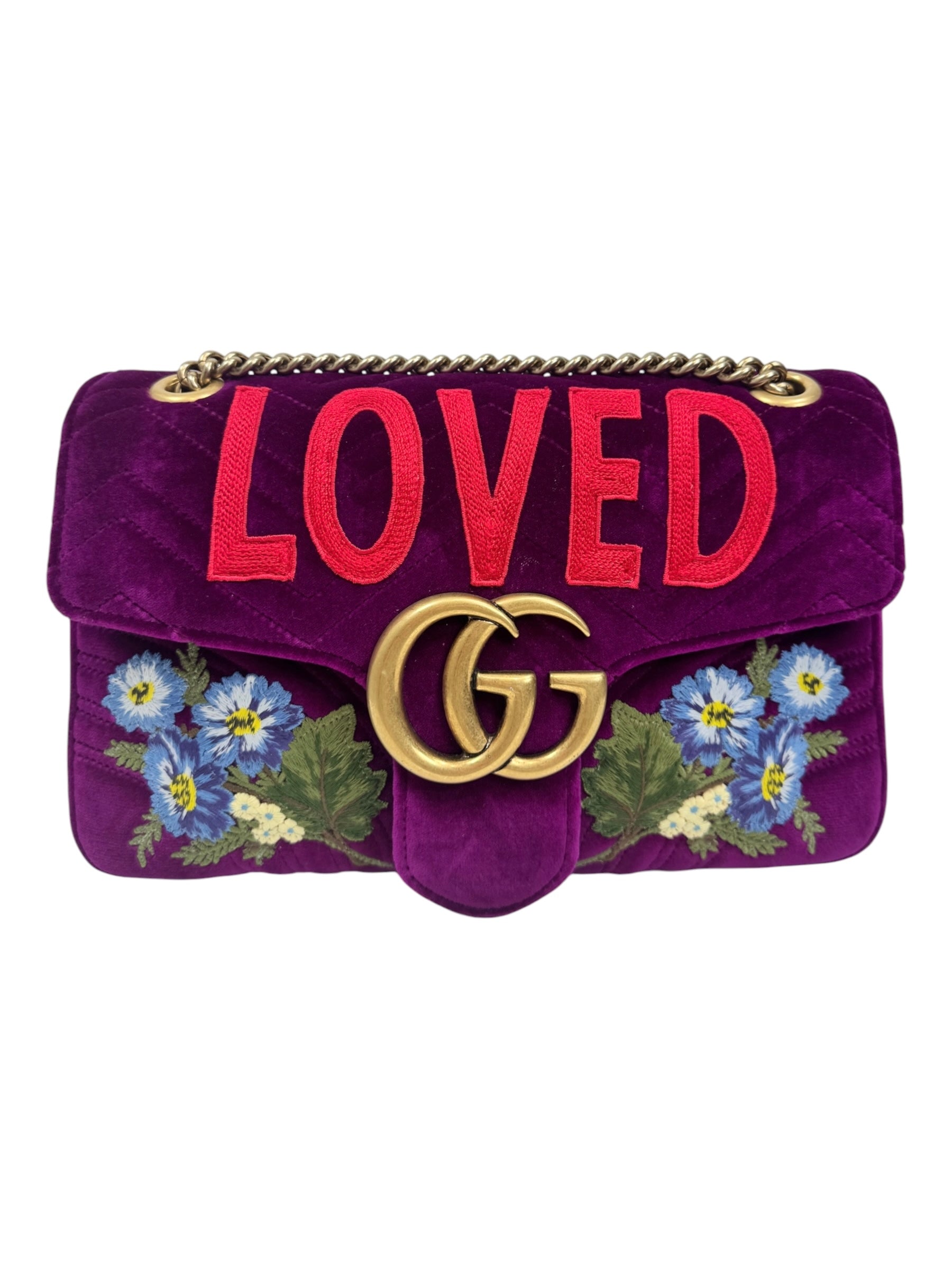 Gucci Alessandro Michele Prefall 2017 Loved Marmont embroidered velvet bag