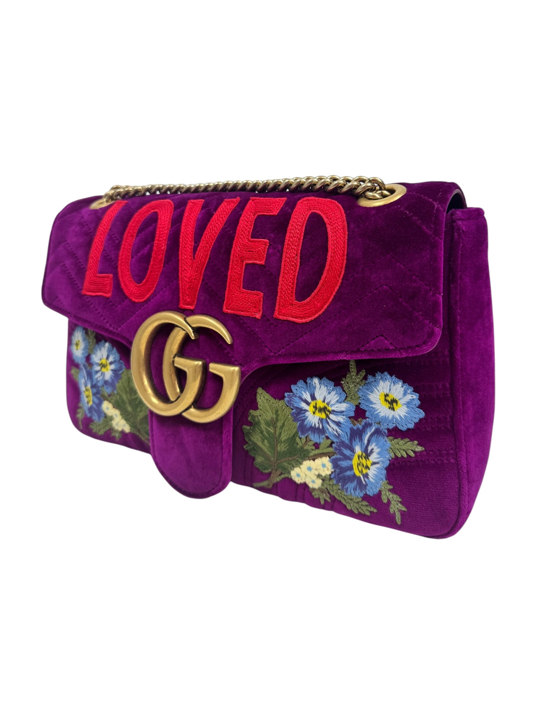 Gucci Alessandro Michele Prefall 2017 Loved Marmont embroidered velvet bag