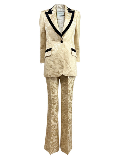 Gucci Alessandro Michele Prefall 2018 Trouser suit gold jacquard 