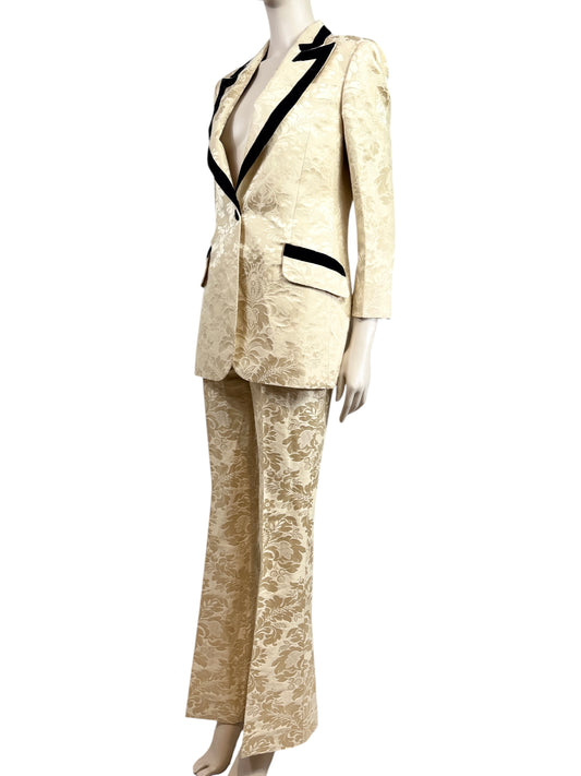 Gucci Alessandro Michele Prefall 2018 Trouser suit gold jacquard 2