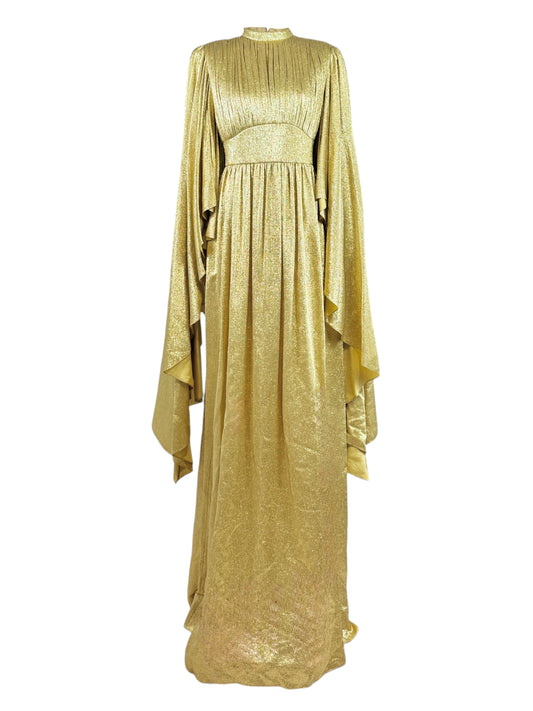 Gucci Alessandro Michele Prefall 2022 Maxi gold lamé dress
