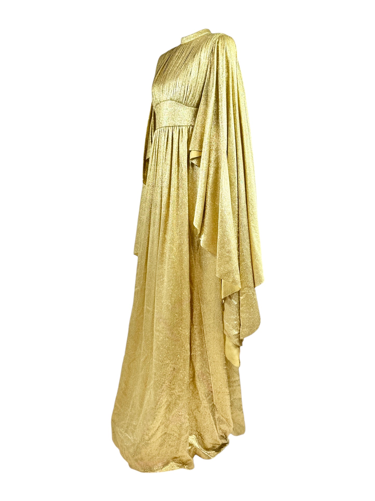 Gucci Alessandro Michele Prefall 2022 Maxi gold lamé dress