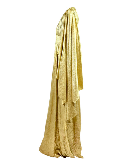 Gucci Alessandro Michele Prefall 2022 Maxi gold lamé dress