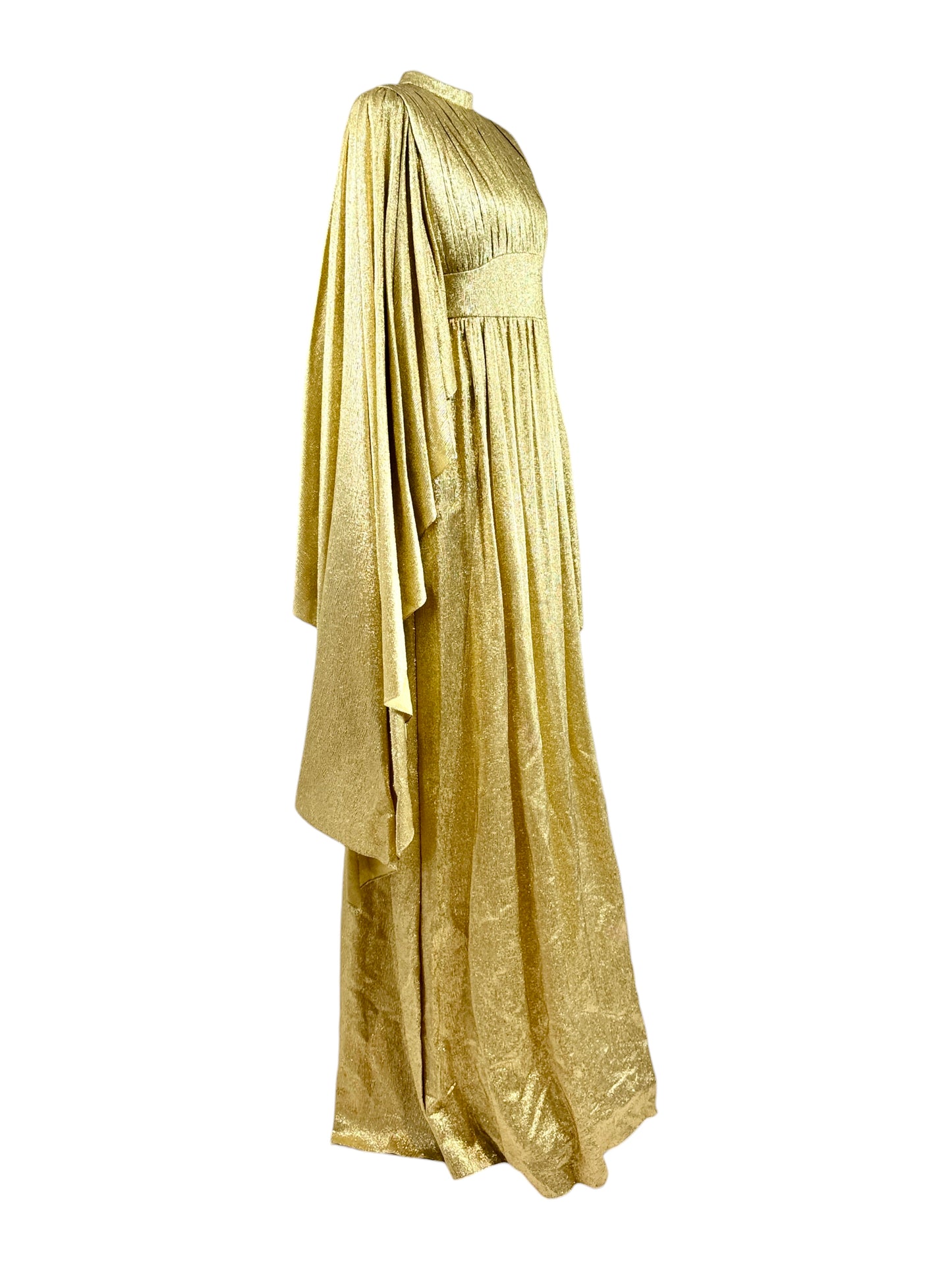 Gucci Alessandro Michele Prefall 2022 Maxi gold lamé dress
