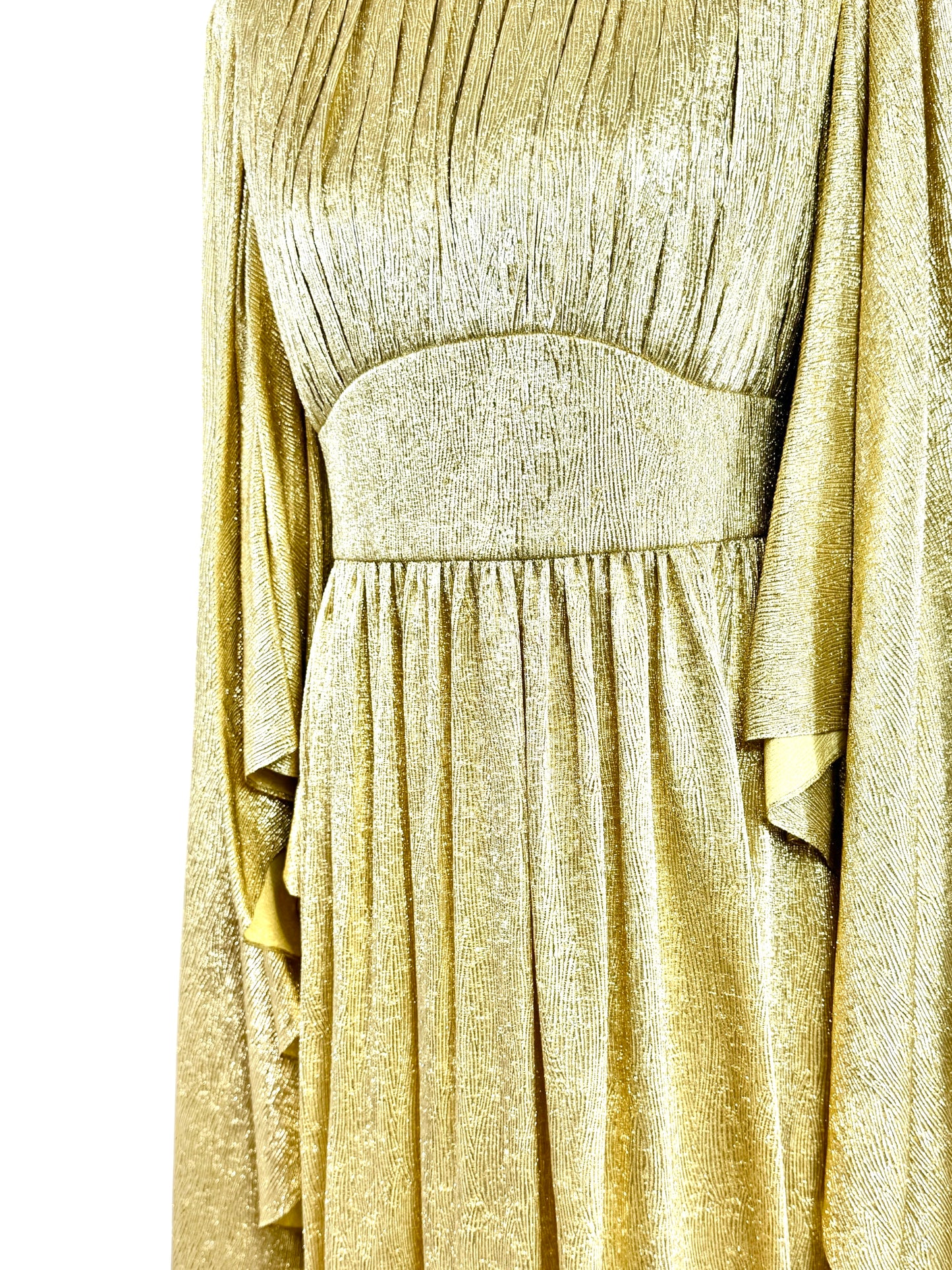 Gucci Alessandro Michele Prefall 2022 Maxi gold lamé dress