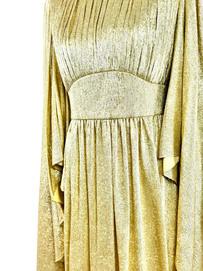 Gucci Alessandro Michele Prefall 2022 Maxi gold lamé dress