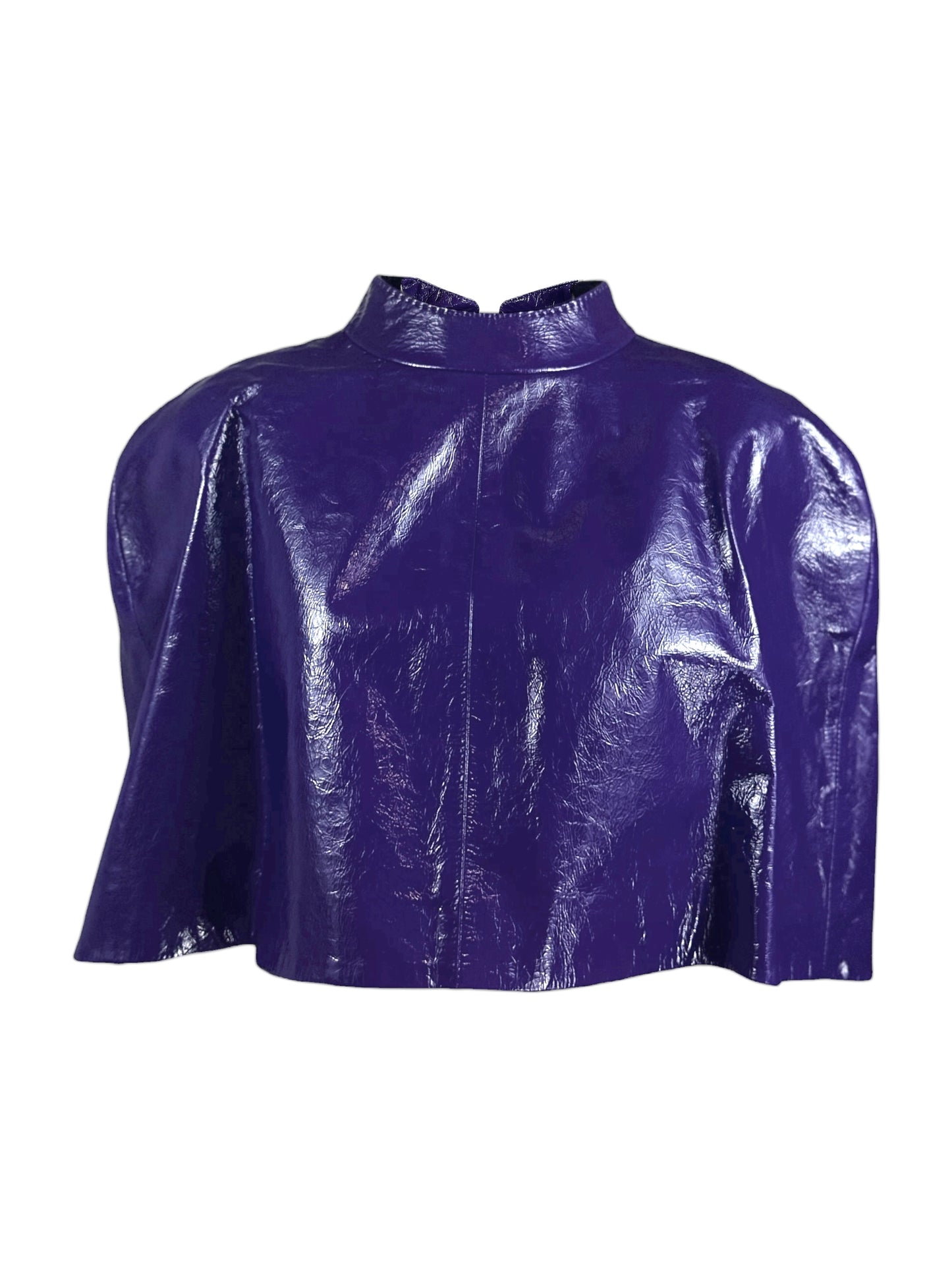 Gucci Alessandro Michele Resort 2023 Look 99 Purple patent mini cape