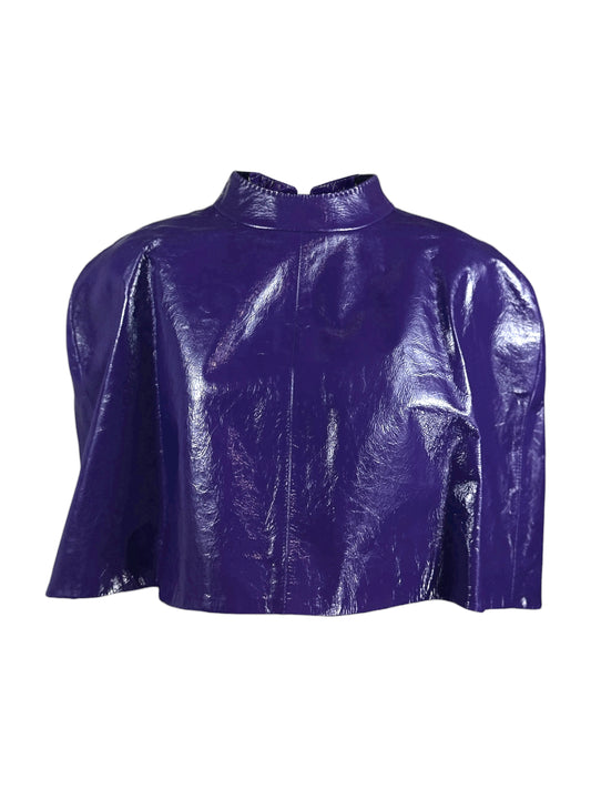 Gucci Alessandro Michele Resort 2023 Look 99 Purple patent mini cape