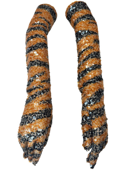 Gucci Alessandro Michele spring 2023 look 33  pair long sequined gloves tiger