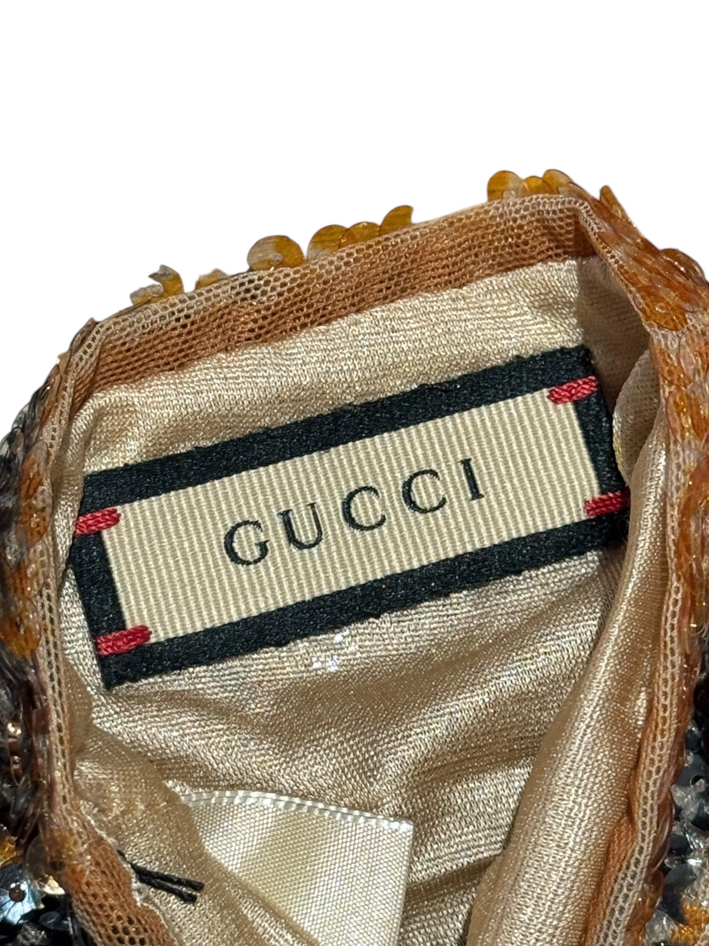 Gucci Alessandro Michele spring 2023 look 33  pair long sequined gloves tiger