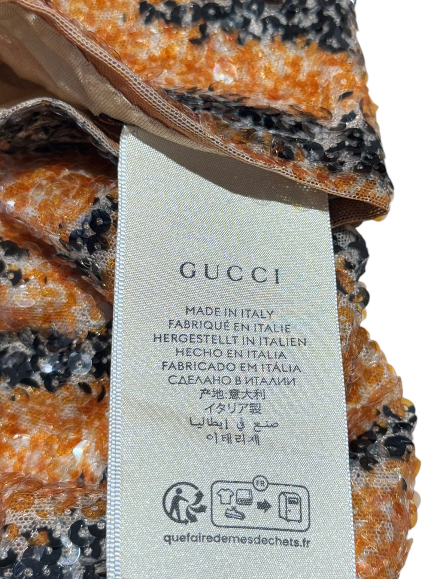 Gucci Alessandro Michele spring 2023 look 33  pair long sequined gloves tiger