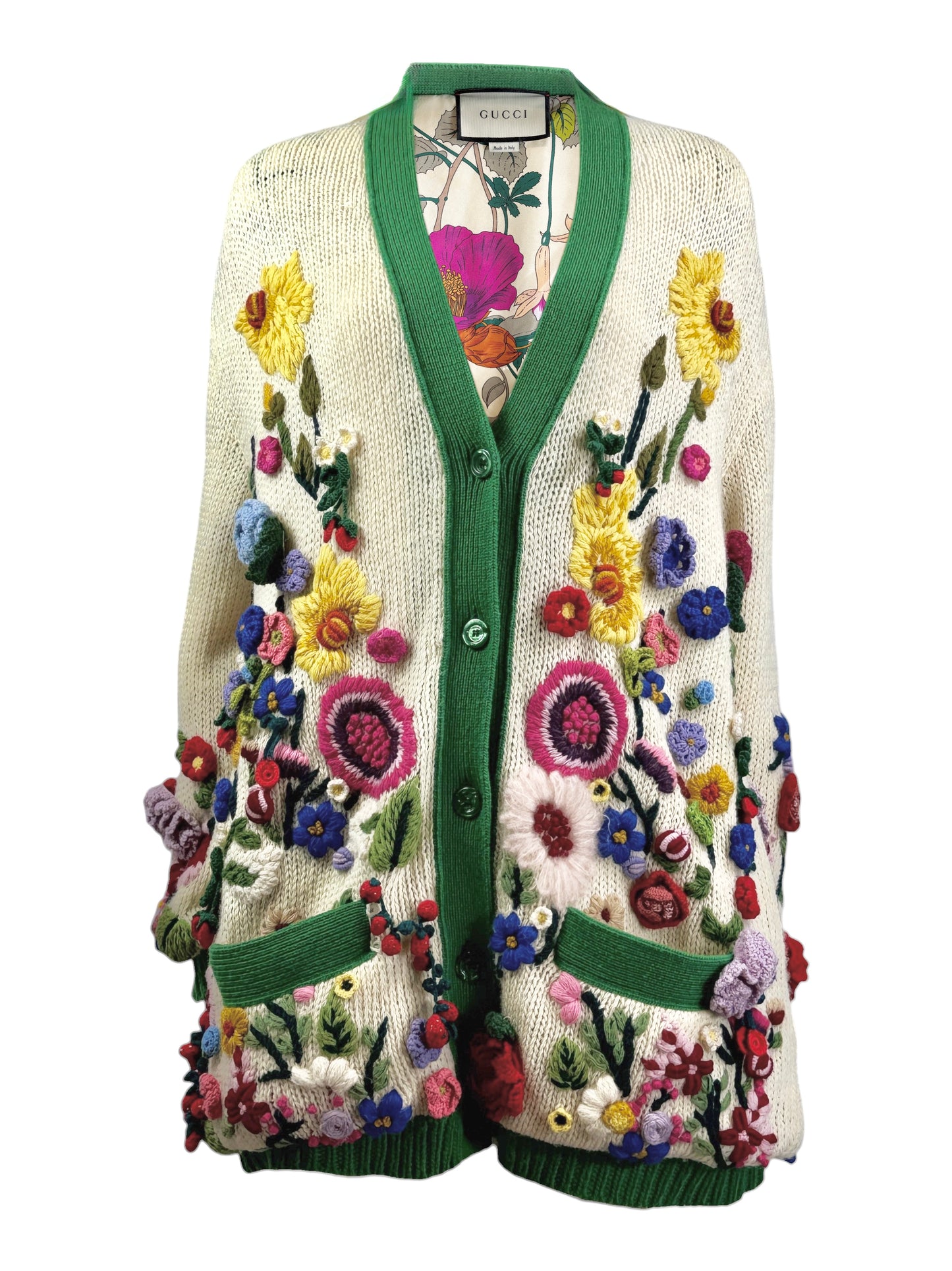 Gucci Flora knitted relief cardigan