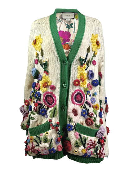 Gucci Flora knitted relief cardigan