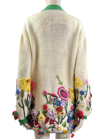 Gucci Flora knitted relief cardigan