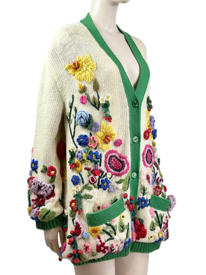 Gucci Flora knitted relief cardigan