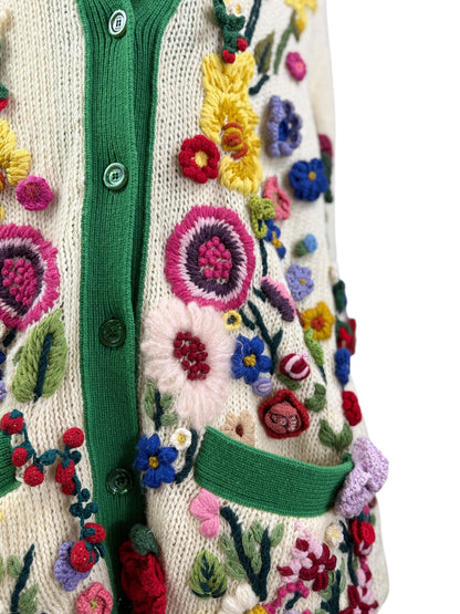 Gucci Flora knitted relief cardigan