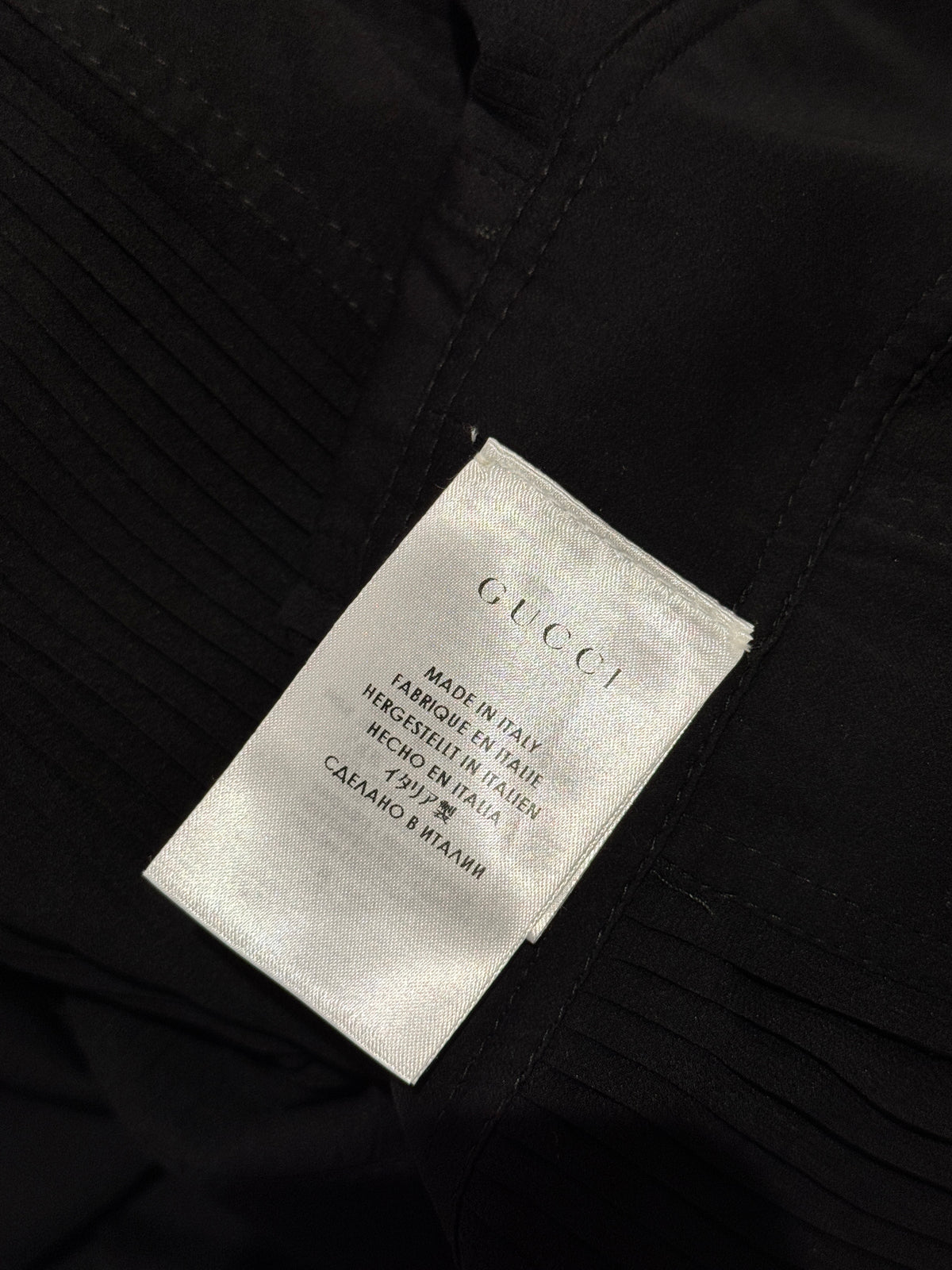 Gucci Frida Giannini Fall 2013 Black silk crepe trench coat
