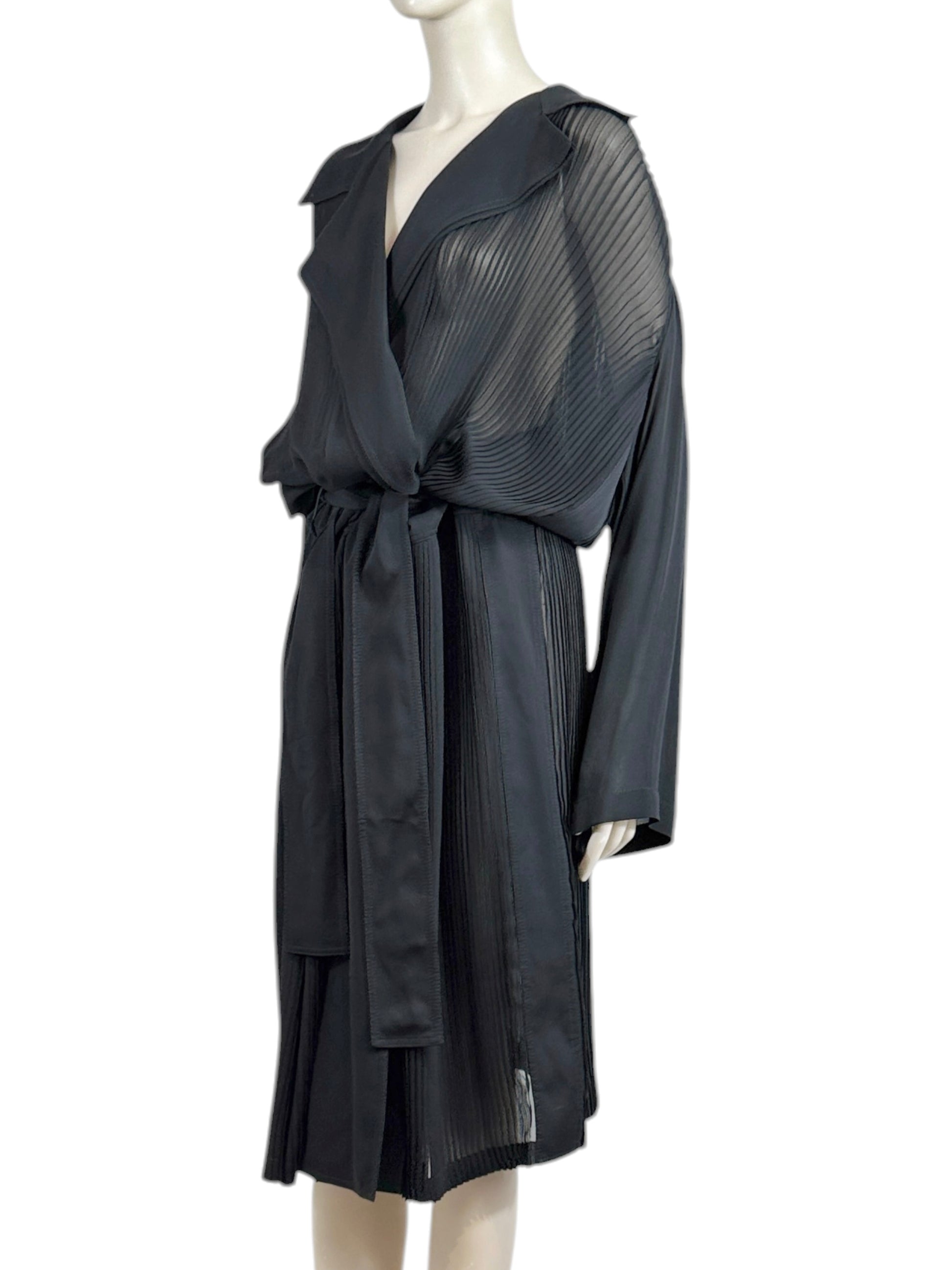 Gucci Frida Giannini Fall 2013 Black silk crepe trench coat