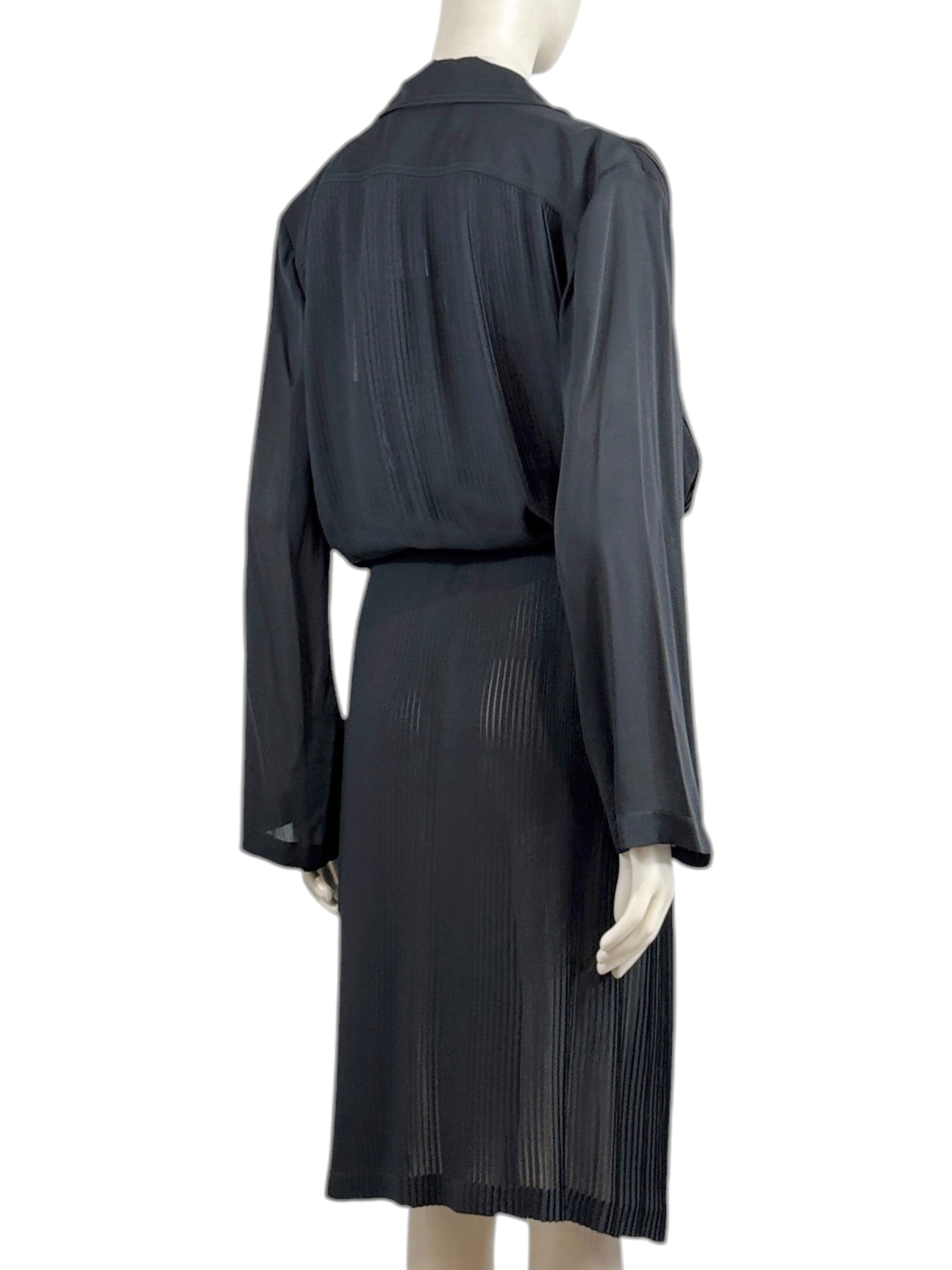 Gucci Frida Giannini Fall 2013 Black silk crepe trench coat