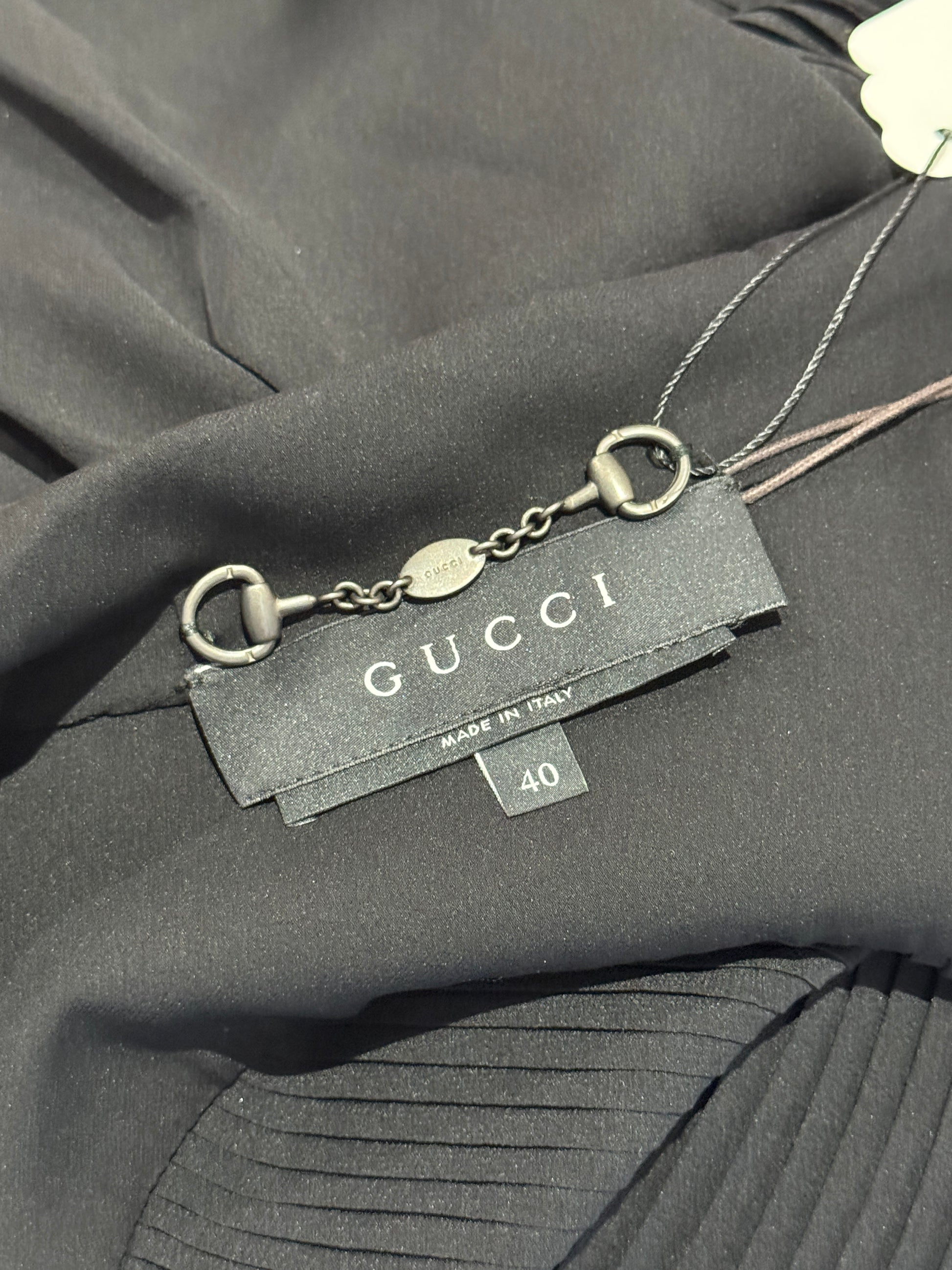 Gucci Frida Giannini Fall 2013 Black silk crepe trench coat