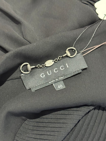 Gucci Frida Giannini Fall 2013 Black silk crepe trench coat