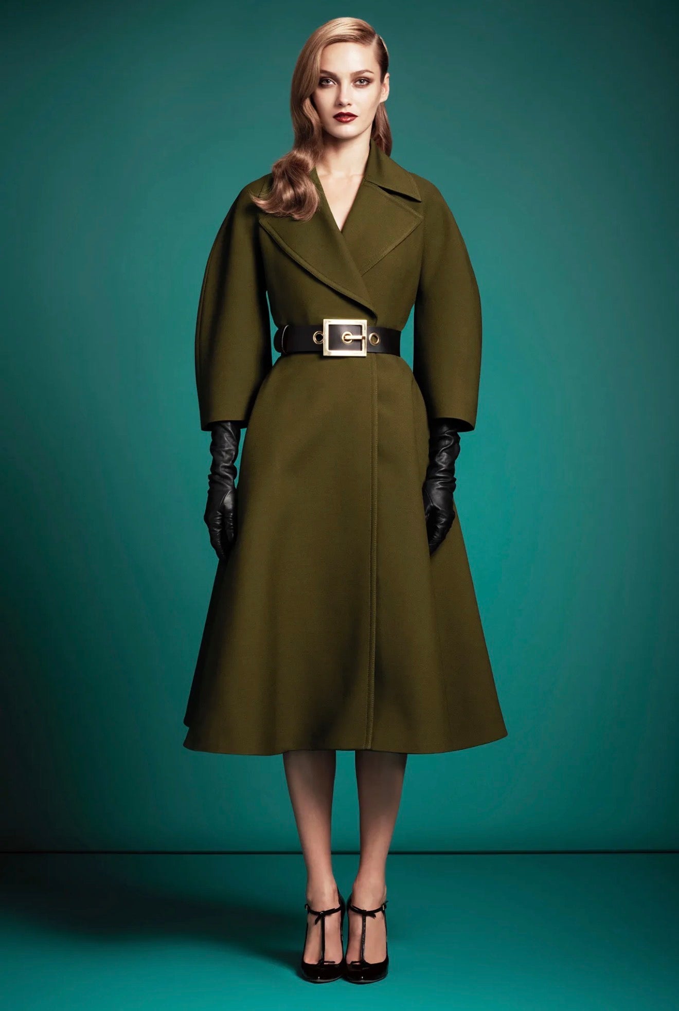 Gucci Frida Giannini Prefall 2013 Look 18 Kaki wool coat
