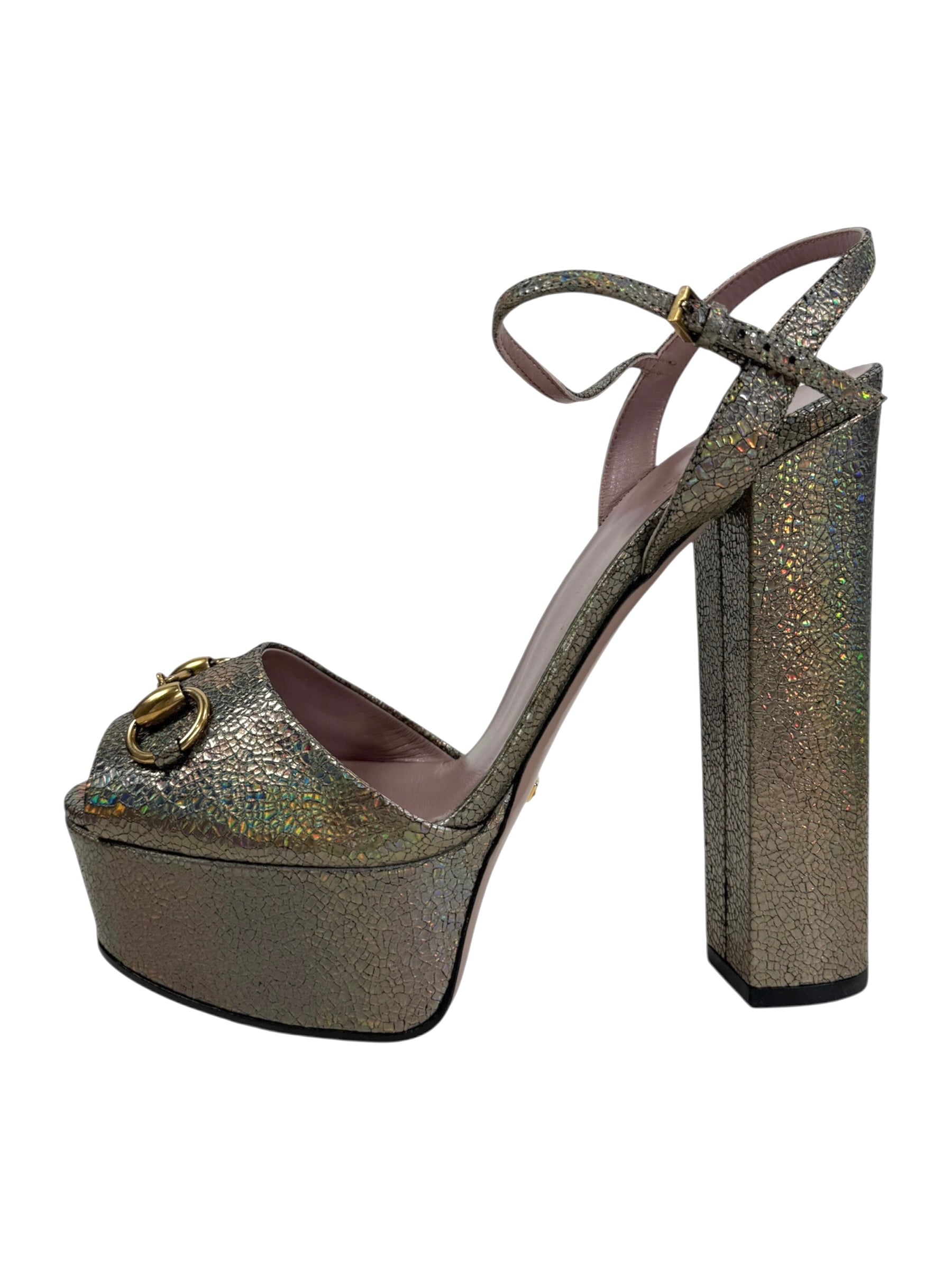 Gucci Horsebit metallic sandal