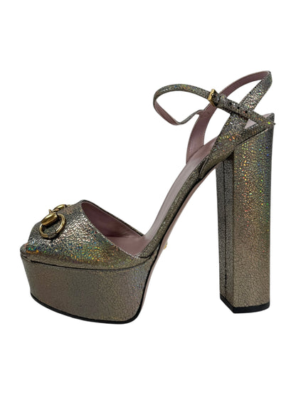 Gucci Horsebit metallic sandal