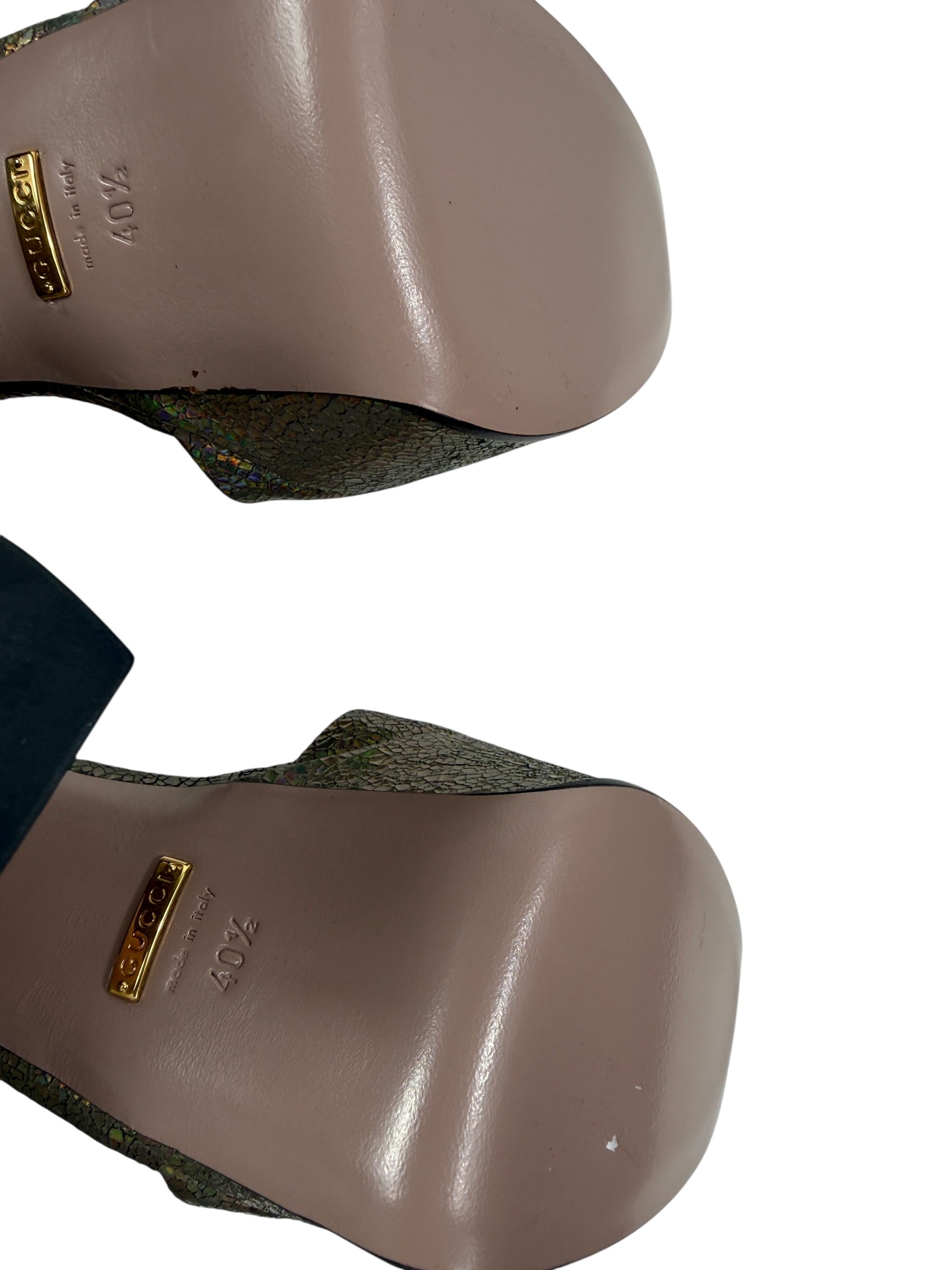 Gucci Horsebit metallic sandal