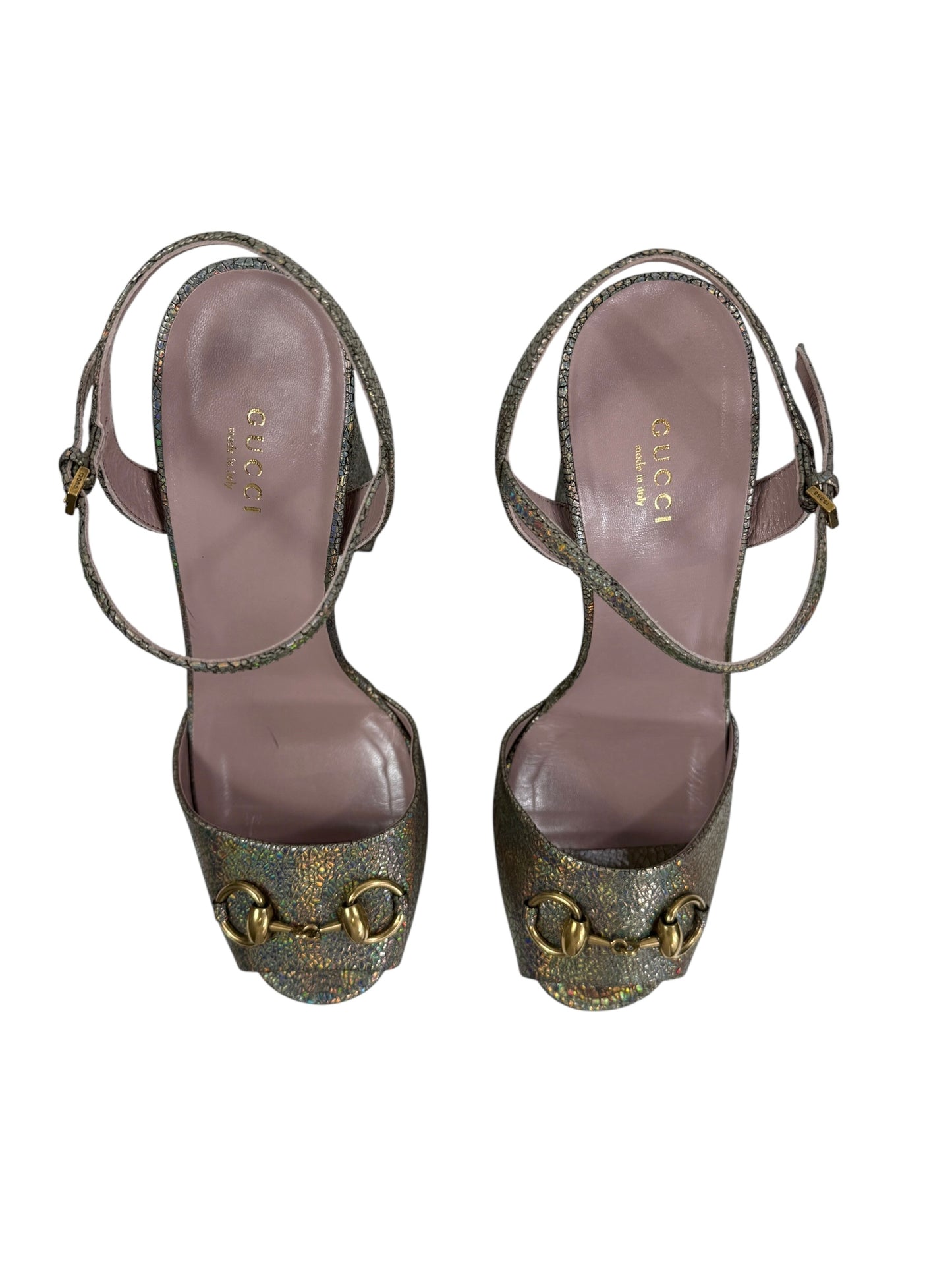 Gucci Horsebit metallic sandal