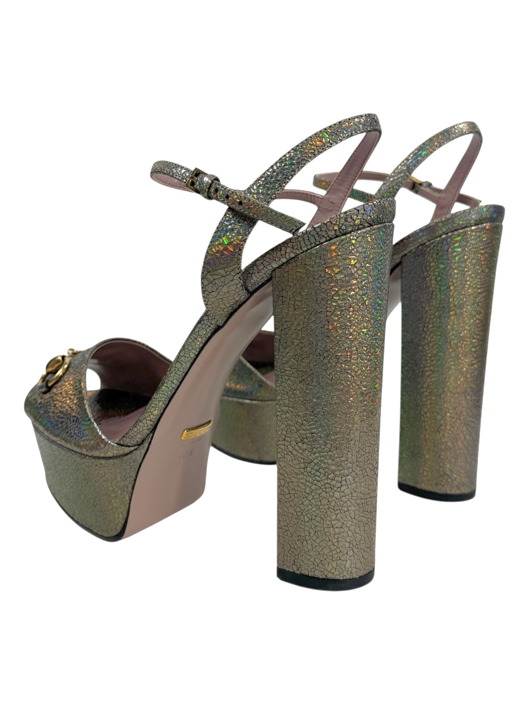 Gucci Horsebit metallic sandal