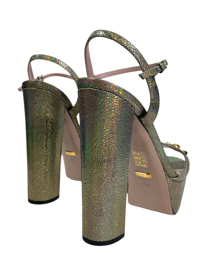 Gucci Horsebit metallic sandal