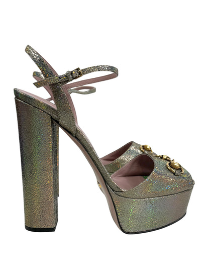 Gucci Horsebit metallic sandal