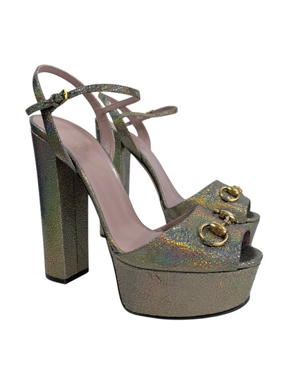 Gucci Horsebit metallic sandal