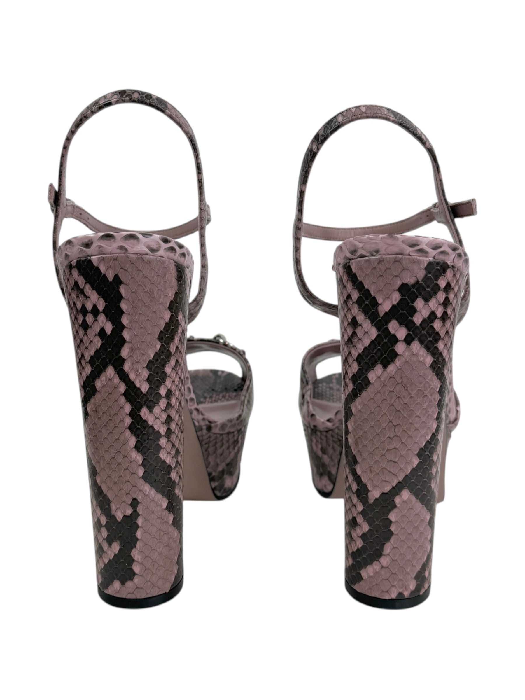 Gucci Horsebit sandal pink snakeskin