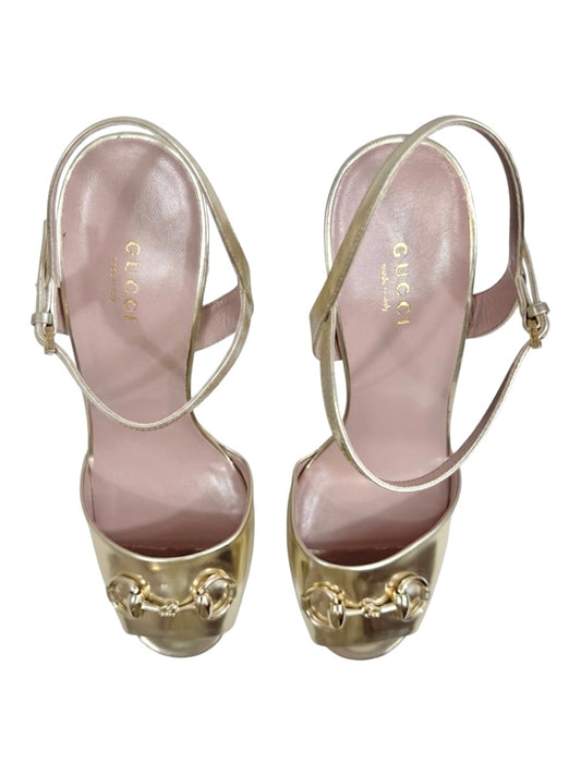 Gucci Horsebit sandals pumps gold 