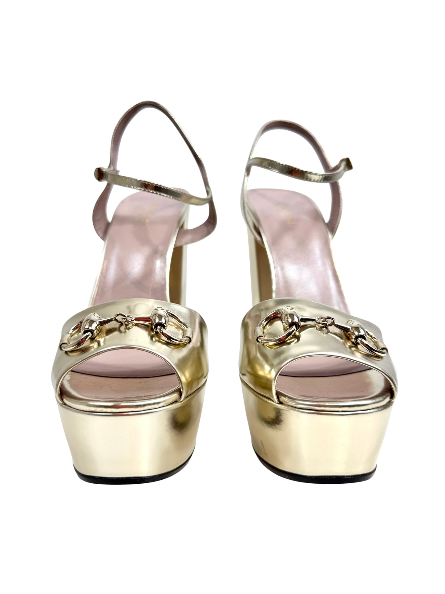 Gucci Horsebit sandals pumps gold 