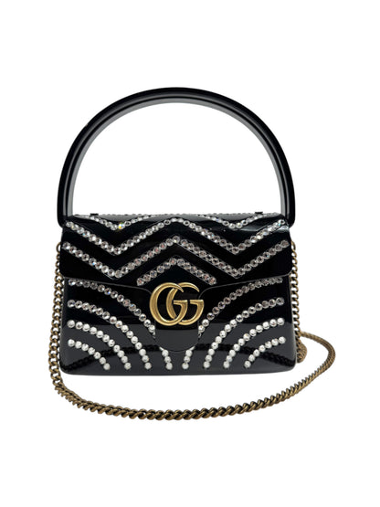Gucci Marmont clutch resin and rhinestones