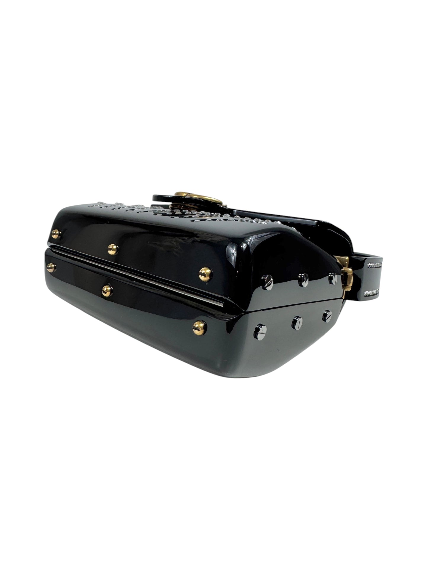 Gucci Marmont clutch resin and rhinestones
