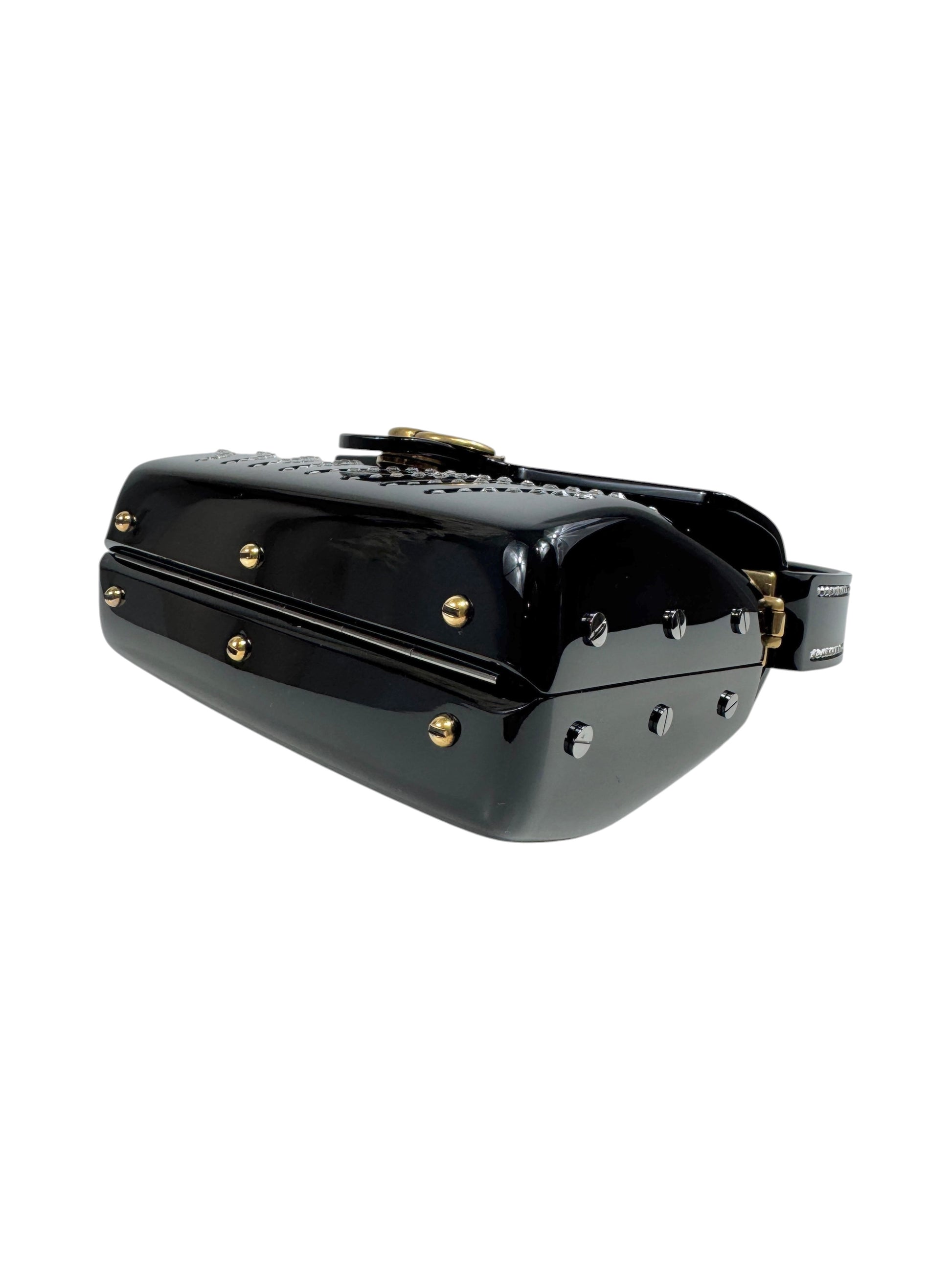 Gucci Marmont clutch resin and rhinestones