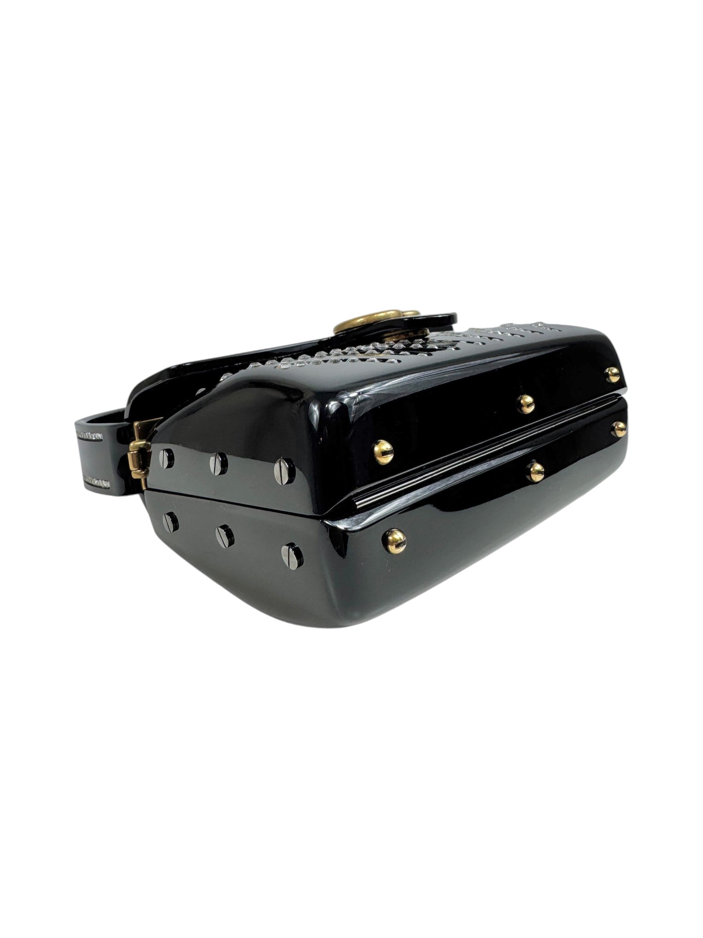 Gucci Marmont clutch resin and rhinestones