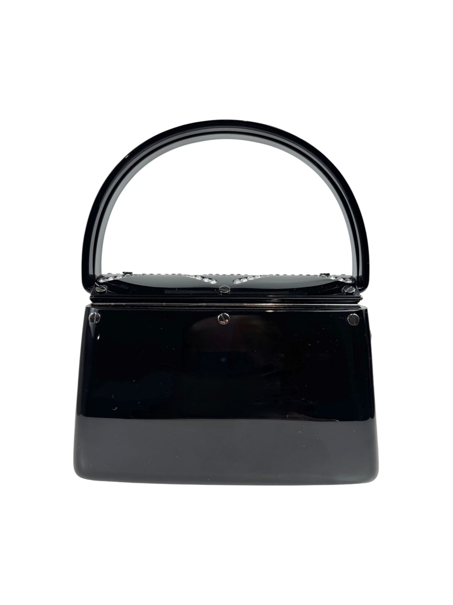 Gucci Marmont clutch resin and rhinestones