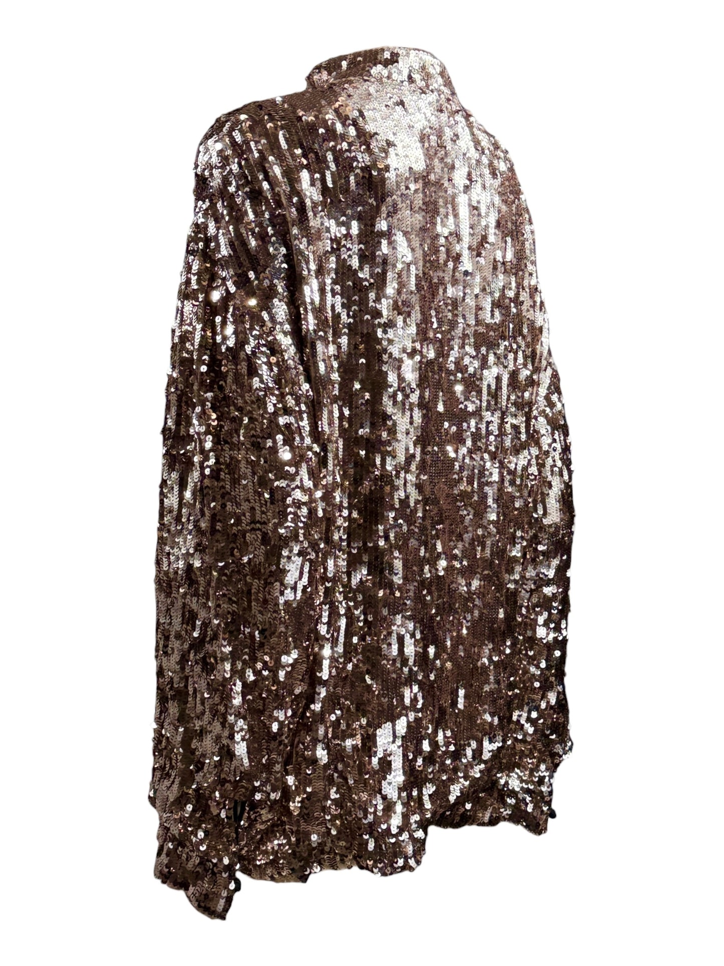 Gucci Salon Alessandro Michele Resort 2023 Look 77 Gold sequined cheongsam shirt